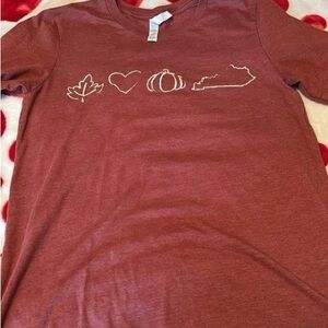 Bella Canvas Red Short Sleeve Tee with Line Art Design